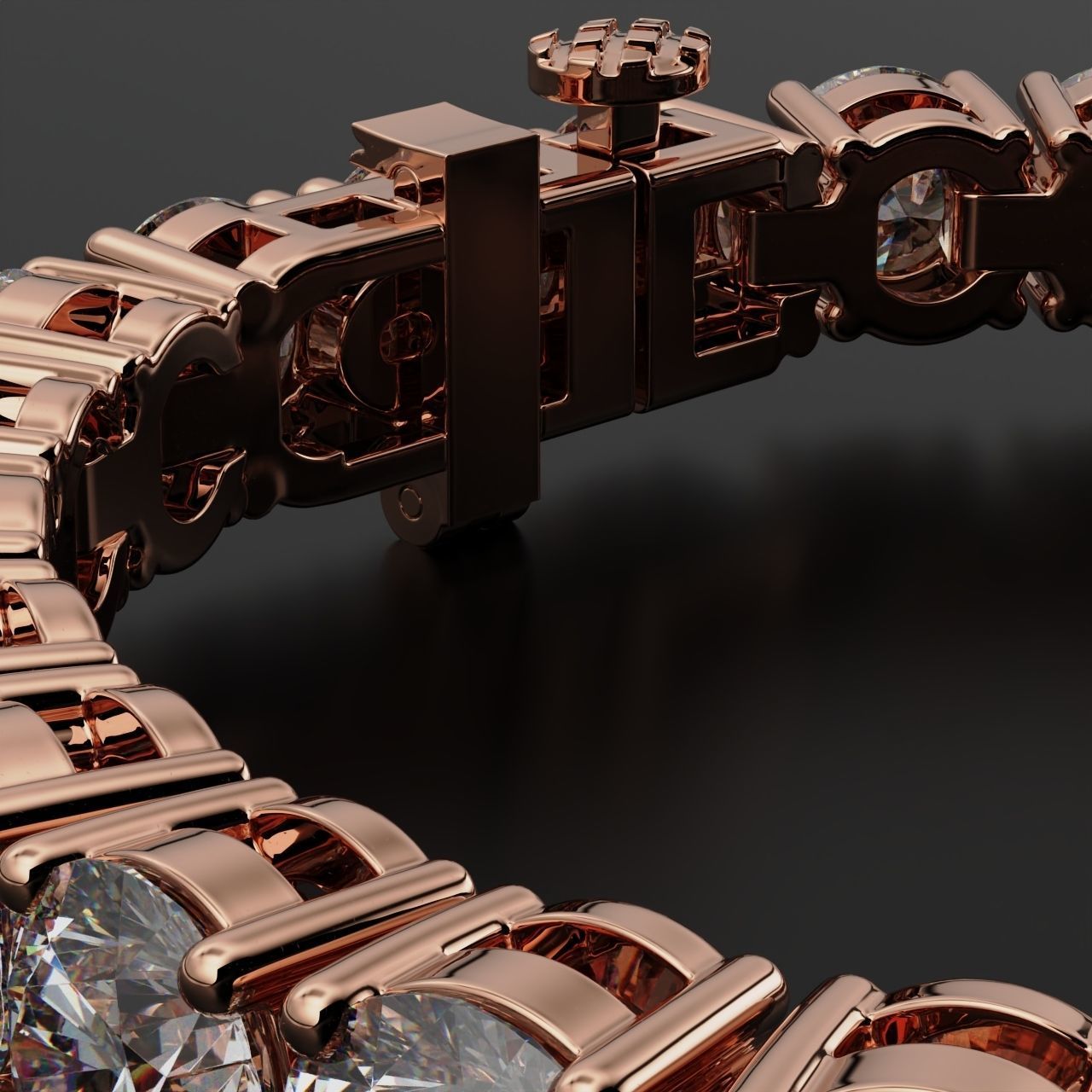 Tennic Braclet round gem 8 5mm 3D print model_11