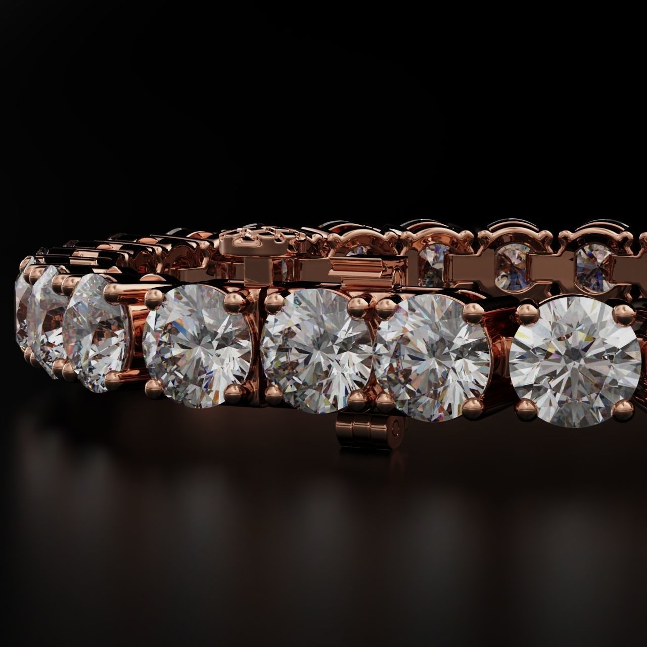 Tennic Braclet round gem 8 5mm 3D print model_19