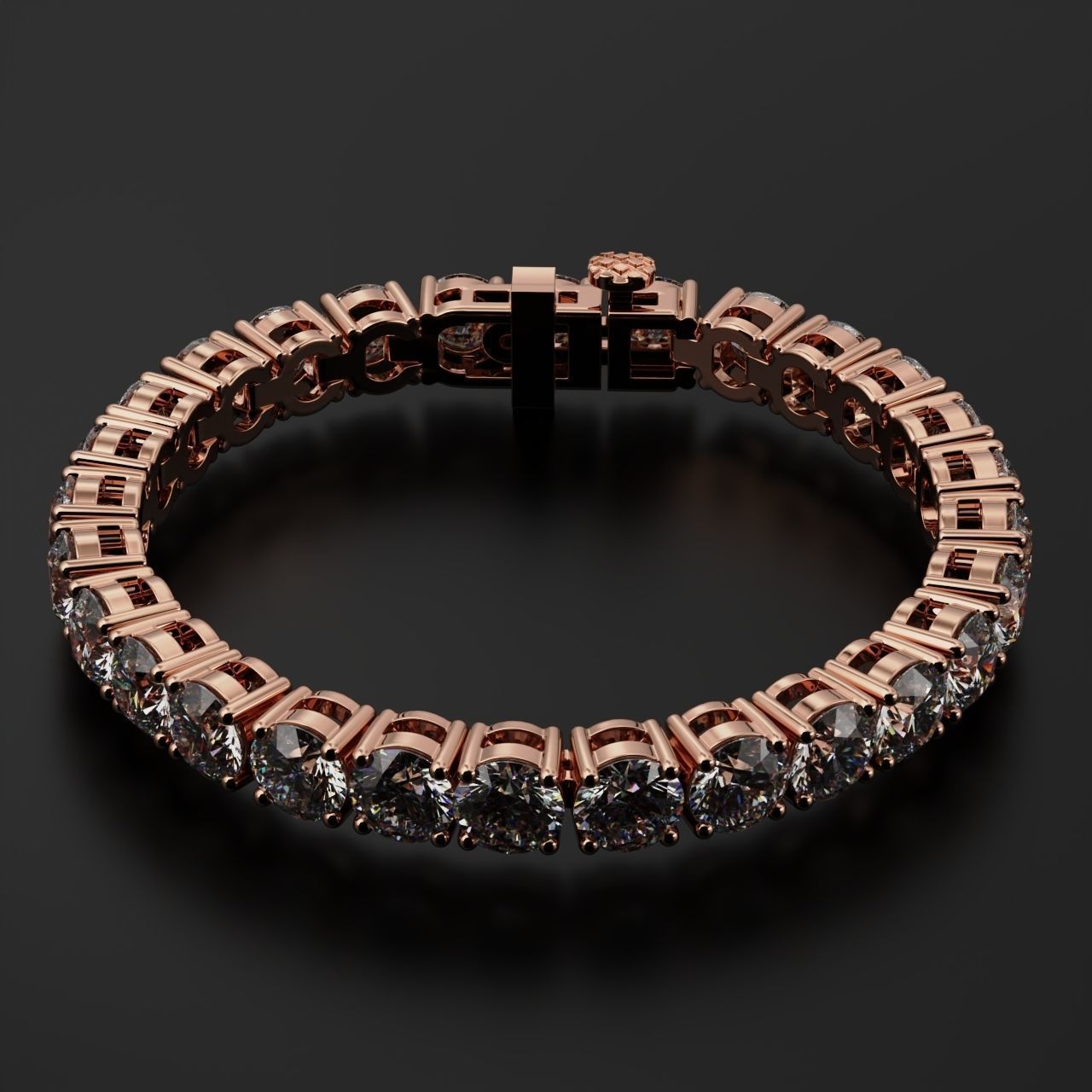 Tennic Braclet round gem 8 5mm 3D print model_9