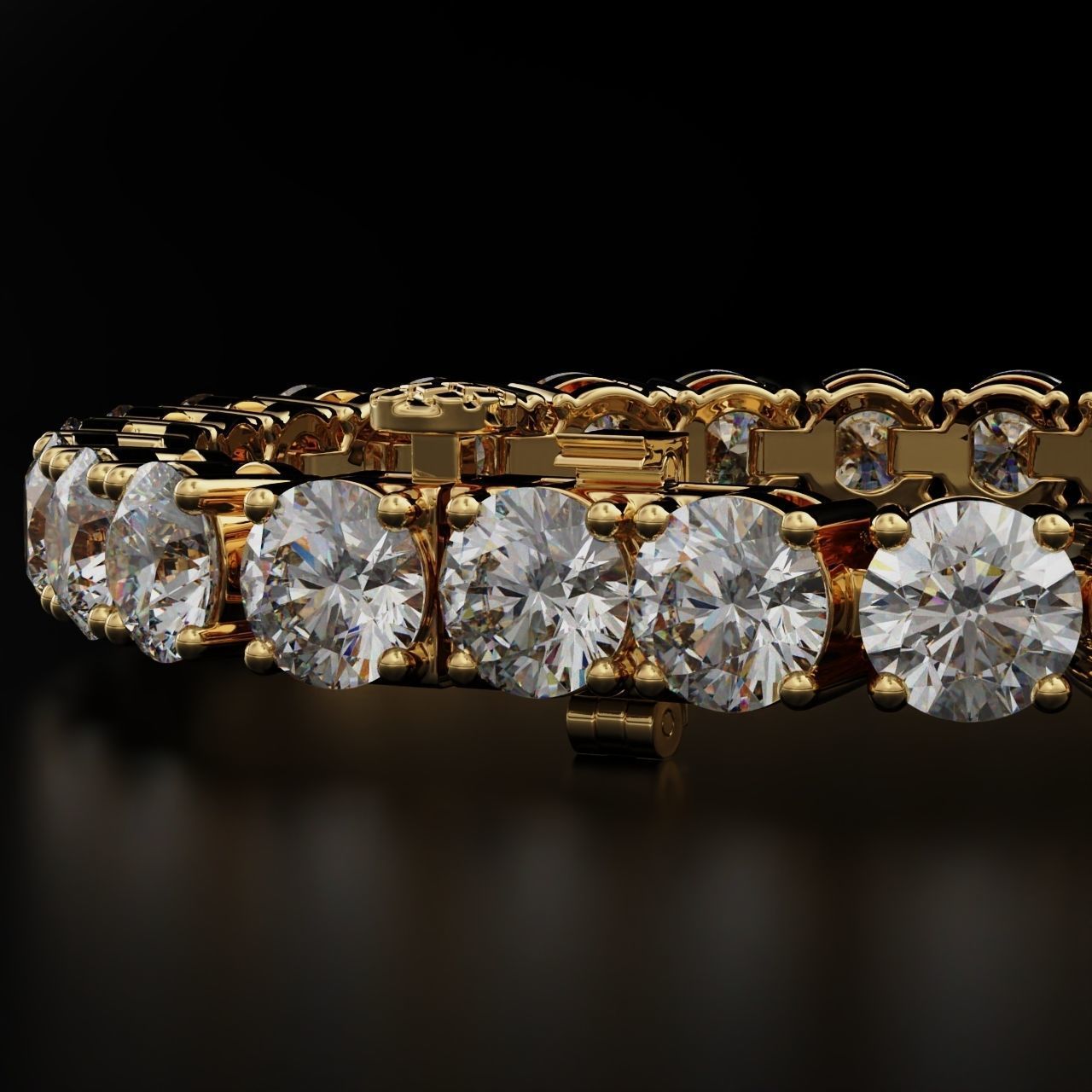 Tennic Braclet round gem 8 5mm 3D print model_8