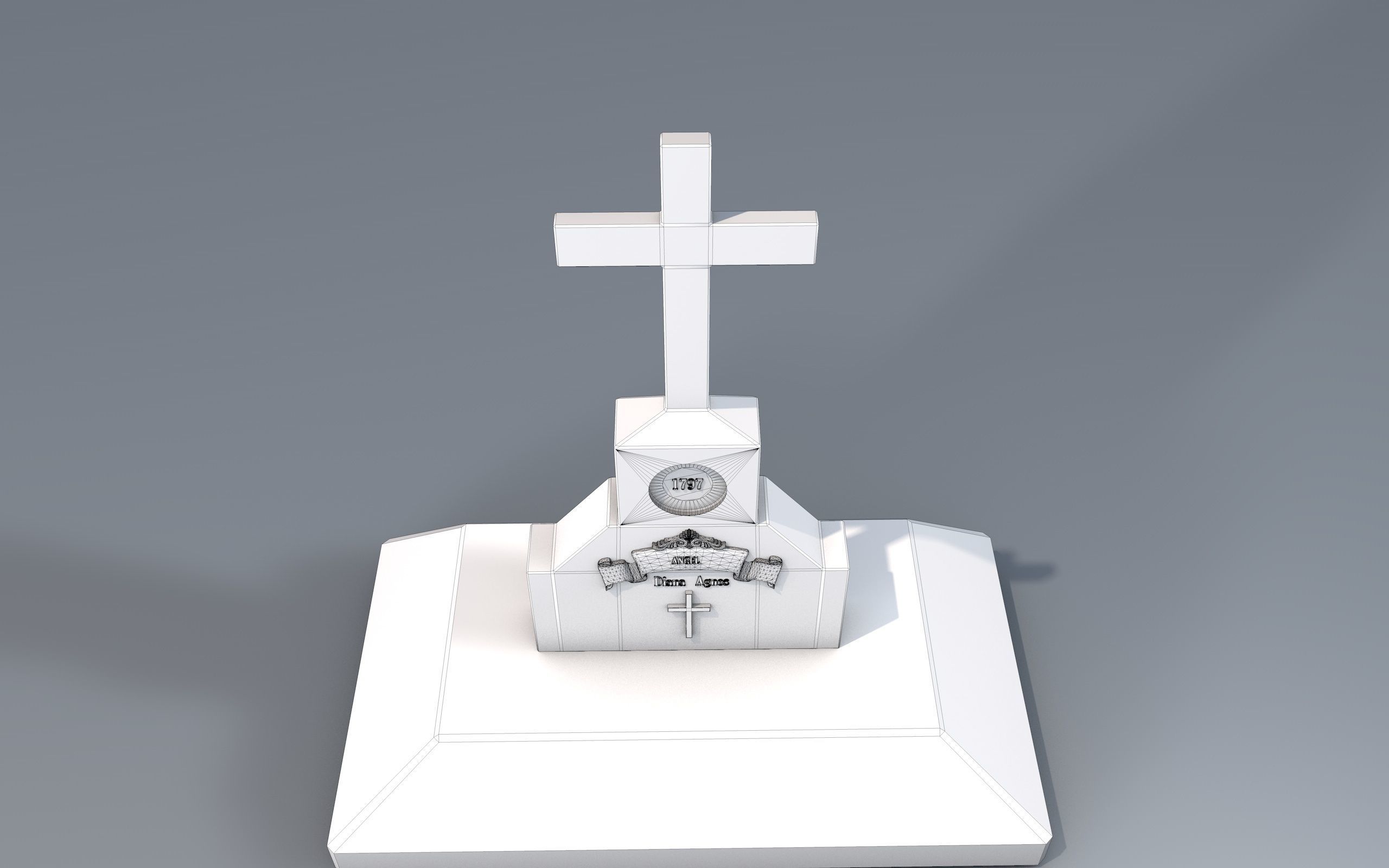 Cemetery 3d model Low-poly 3D model_16