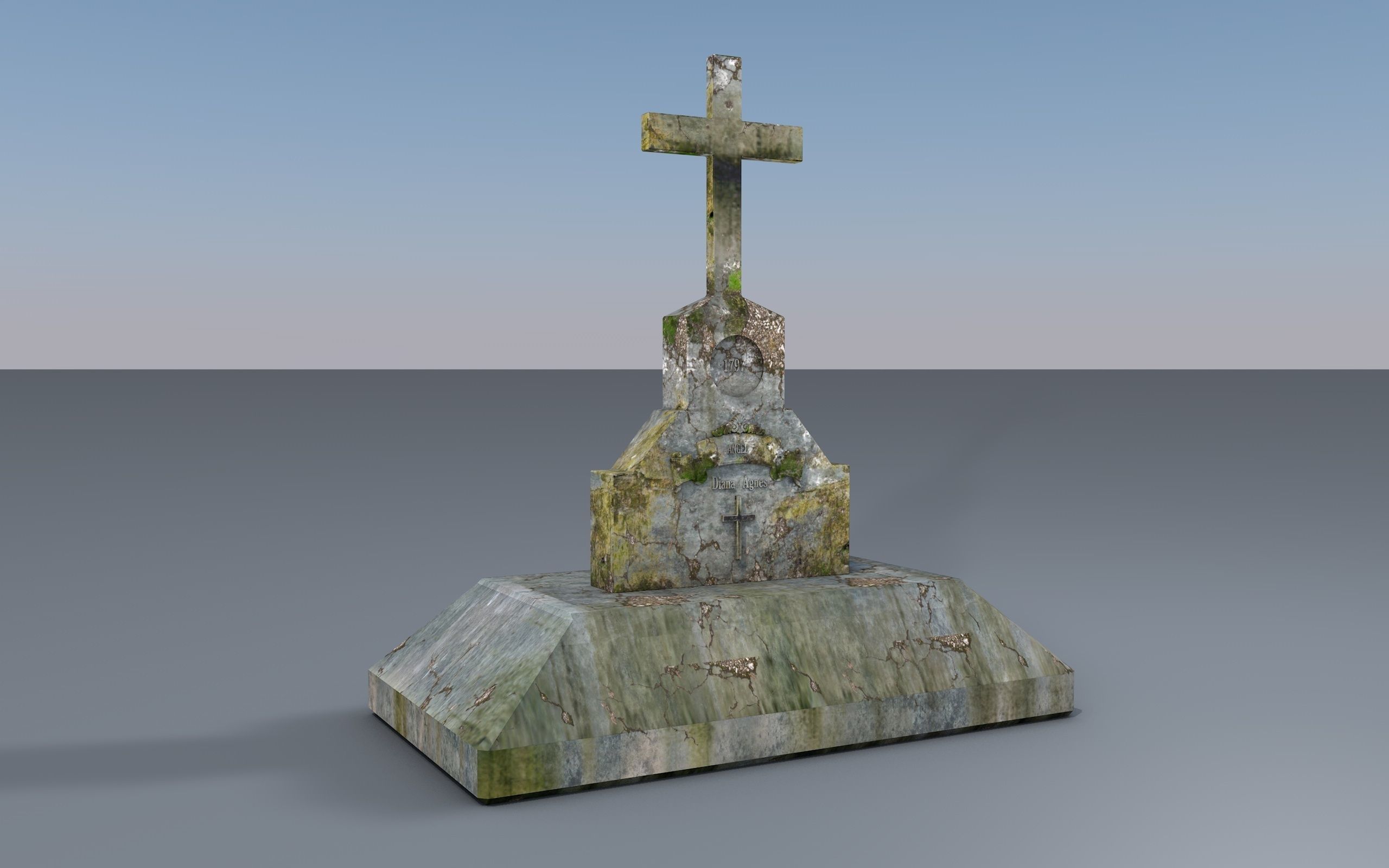 Cemetery 3d model Low-poly 3D model_11