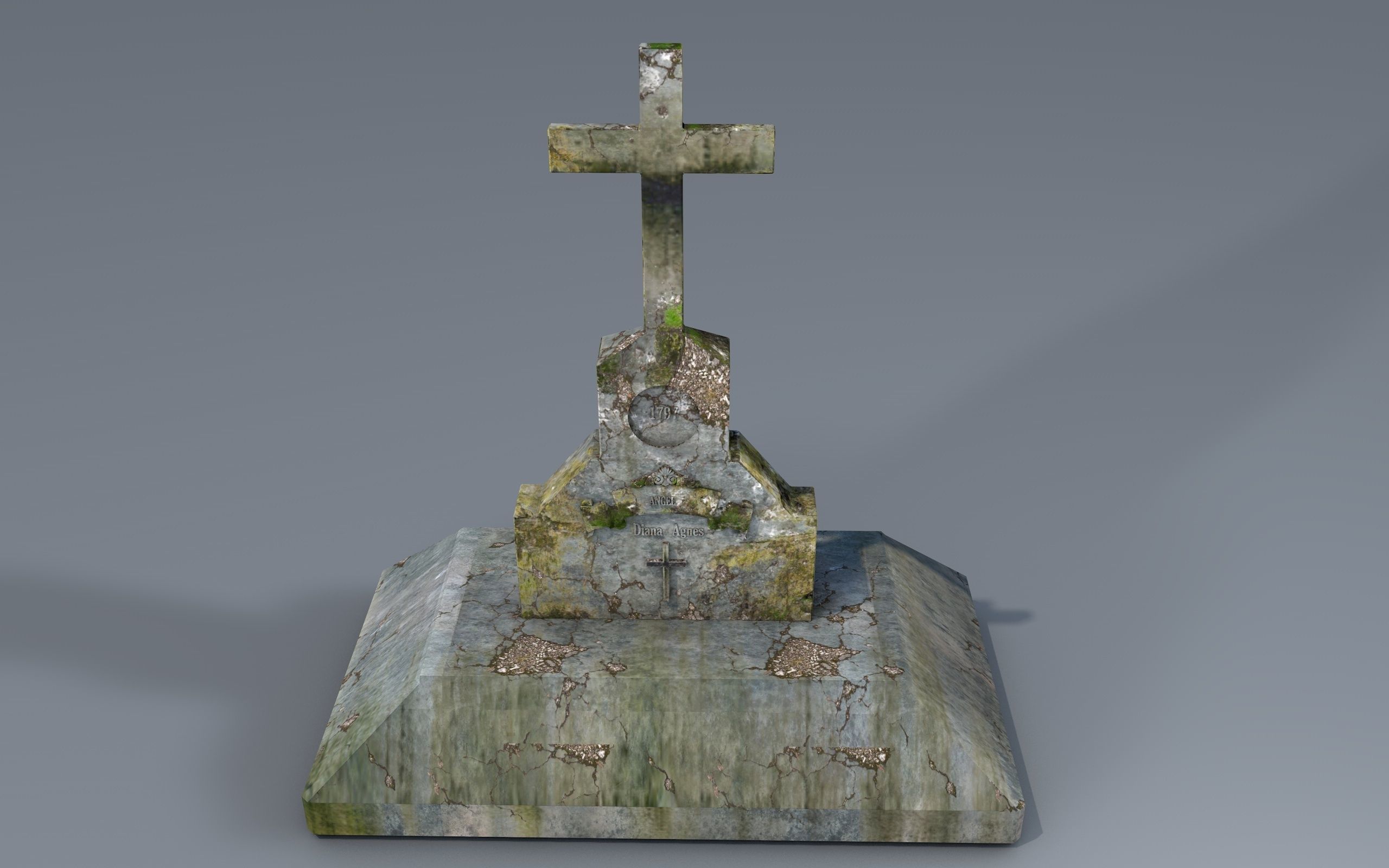 Cemetery 3d model Low-poly 3D model_1