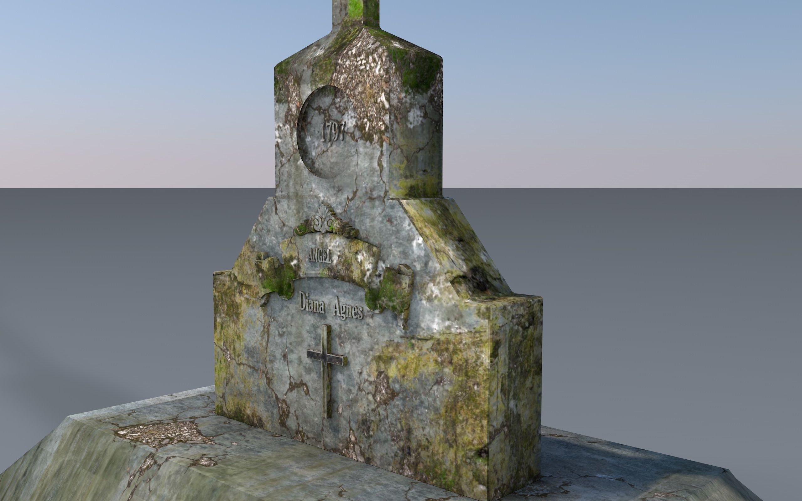 Cemetery 3d model Low-poly 3D model_13