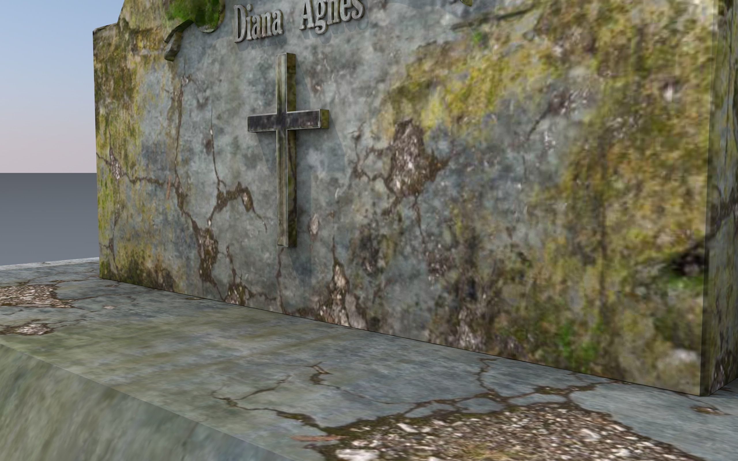 Cemetery 3d model Low-poly 3D model_6