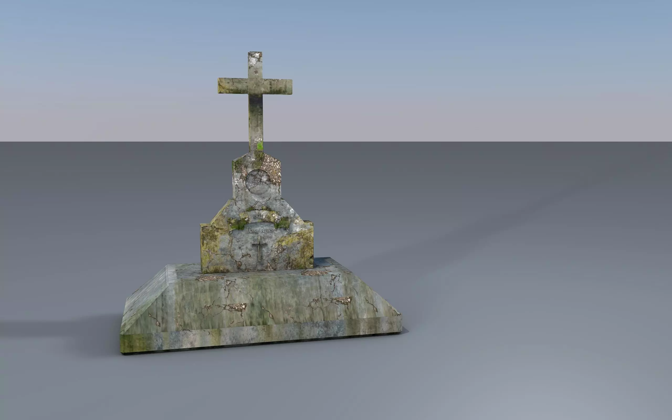 Cemetery 3d model Low-poly 3D model_0