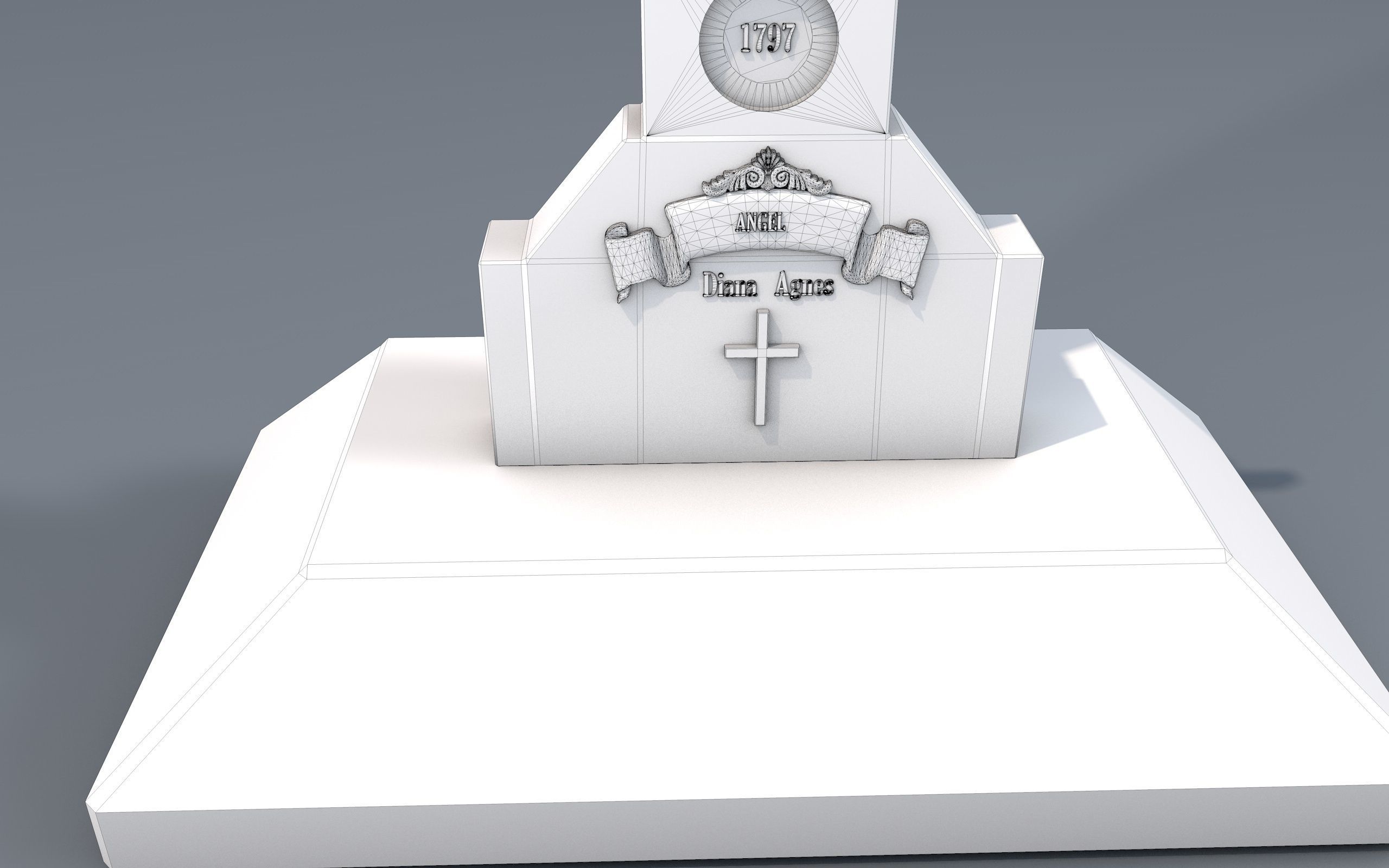 Cemetery 3d model Low-poly 3D model_12