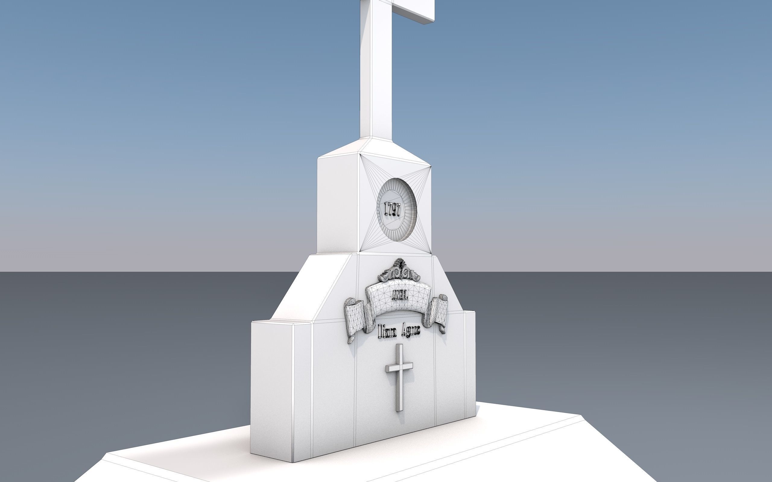 Cemetery 3d model Low-poly 3D model_15