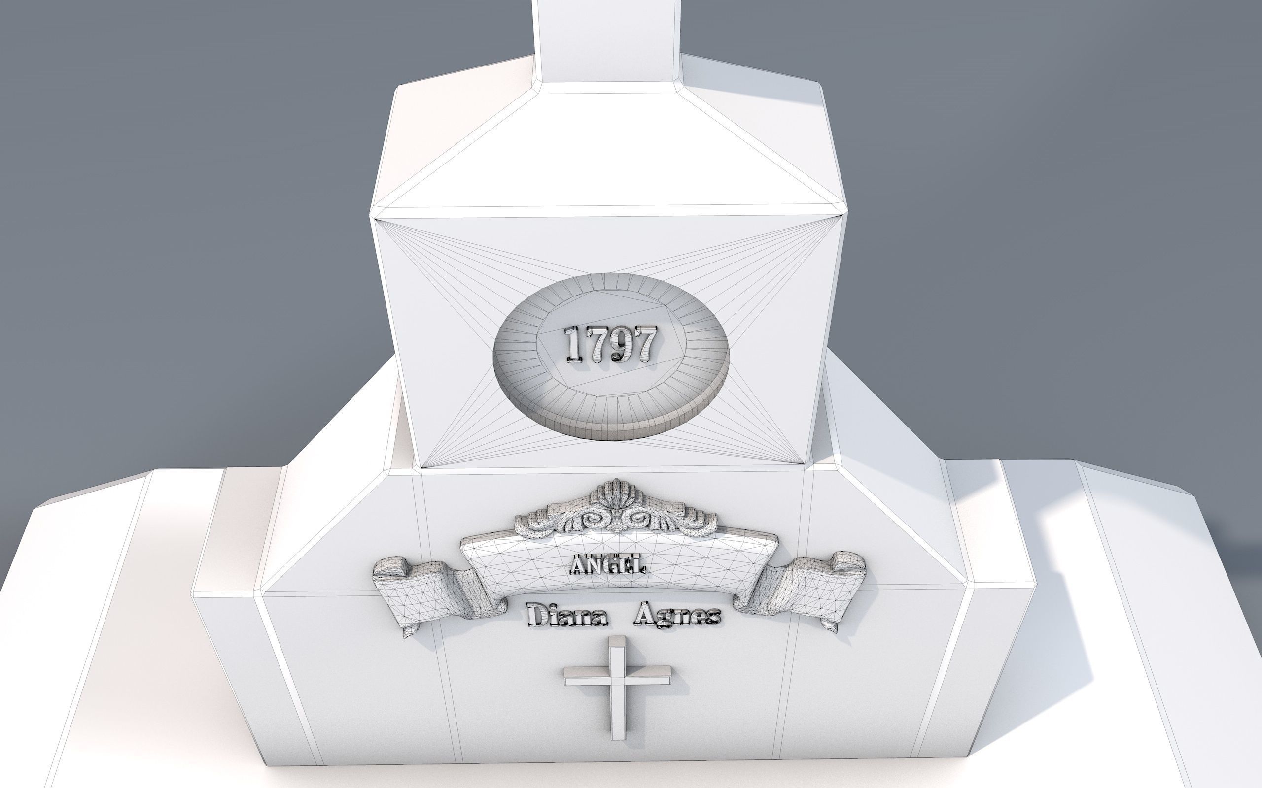 Cemetery 3d model Low-poly 3D model_18