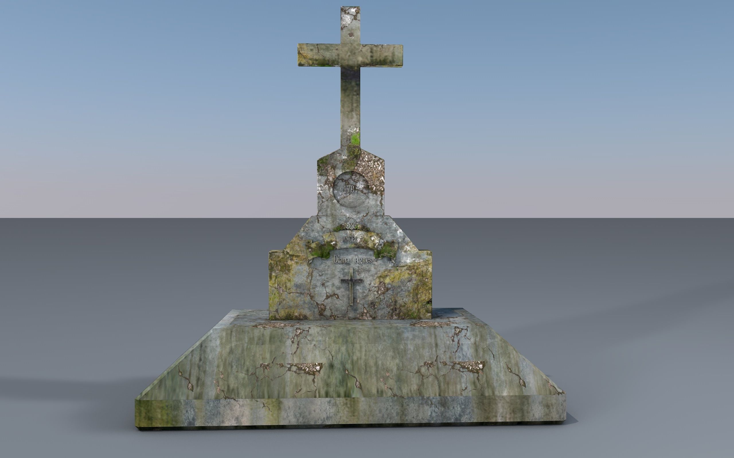 Cemetery 3d model Low-poly 3D model_3