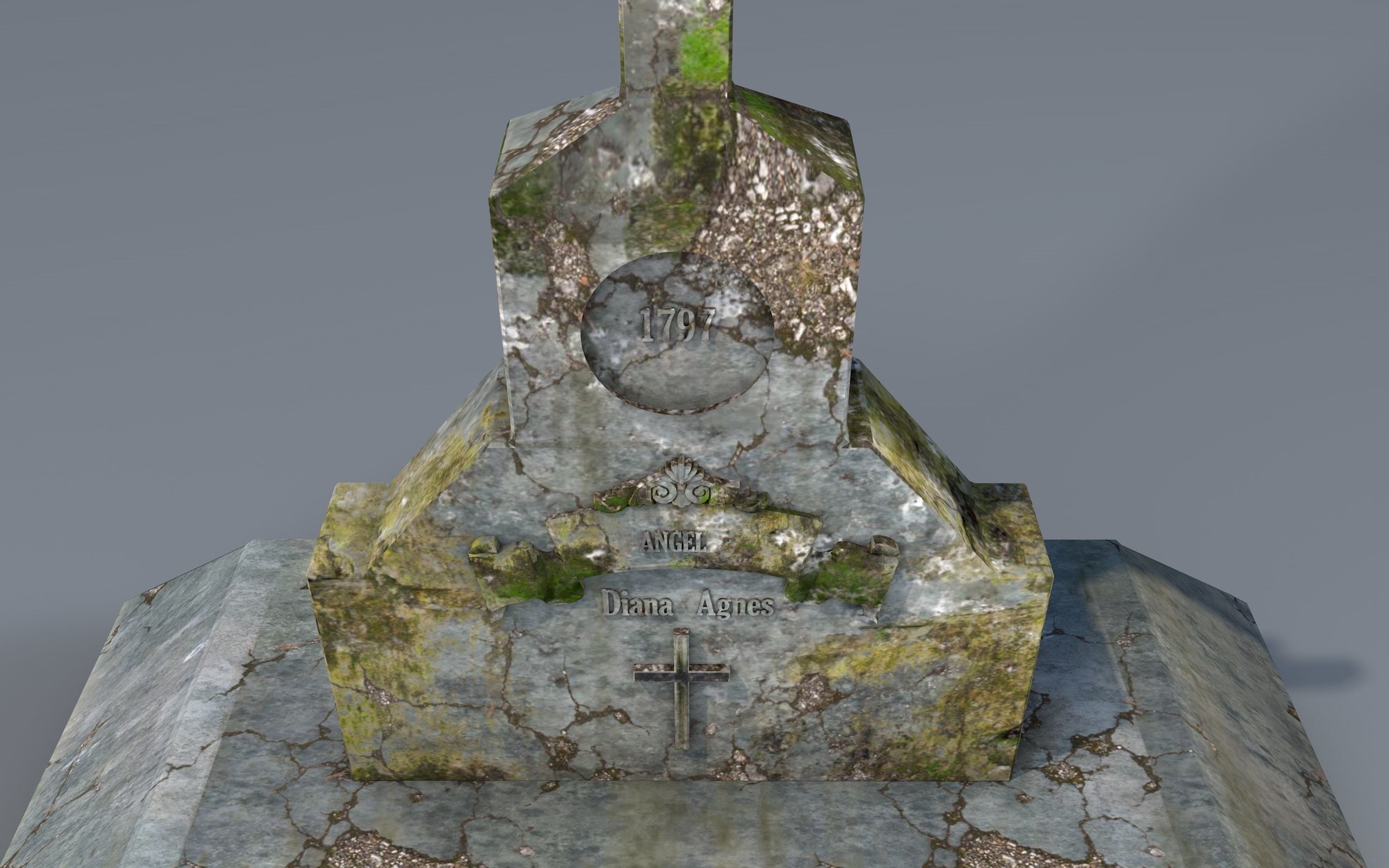 Cemetery 3d model Low-poly 3D model_9