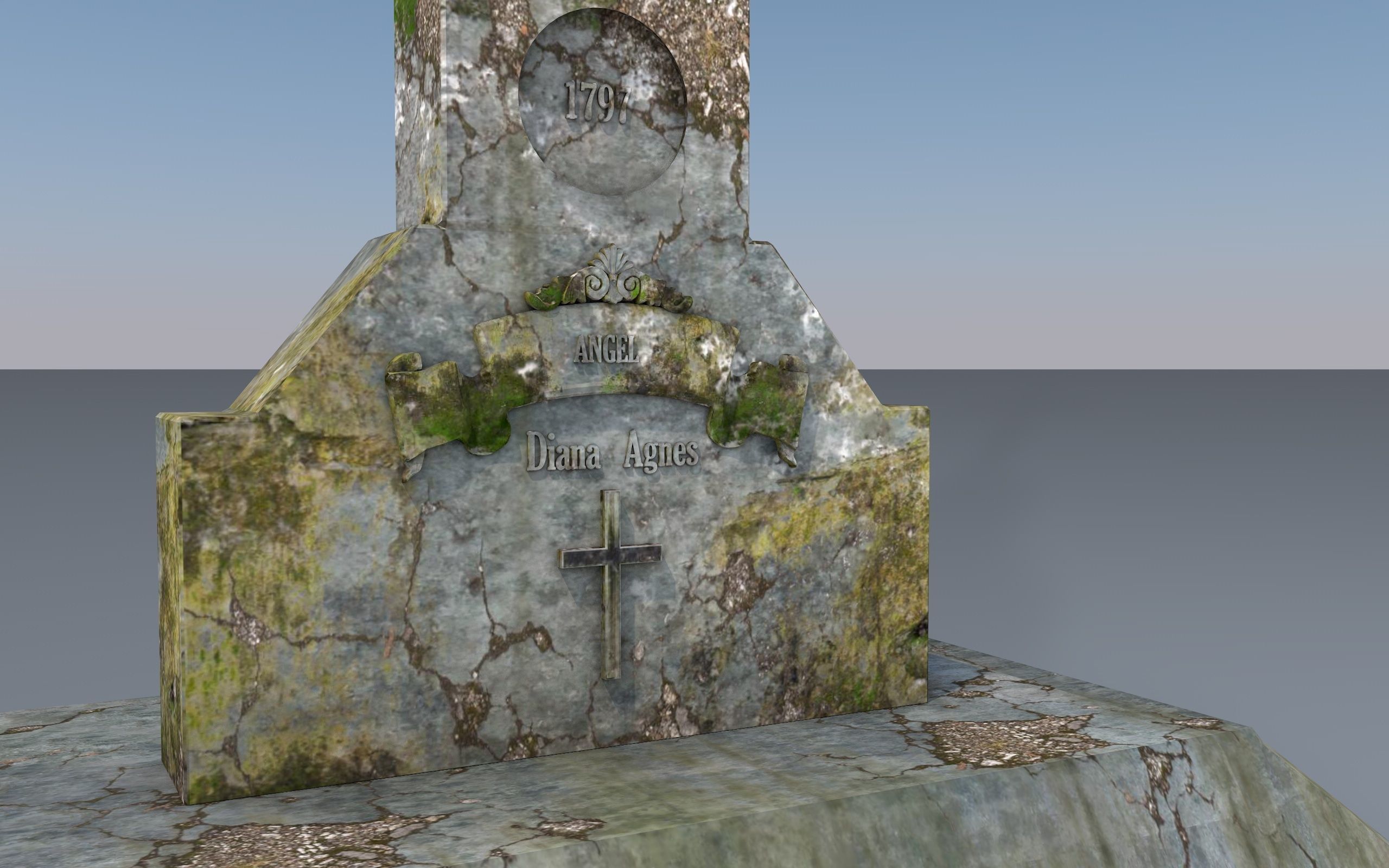 Cemetery 3d model Low-poly 3D model_2