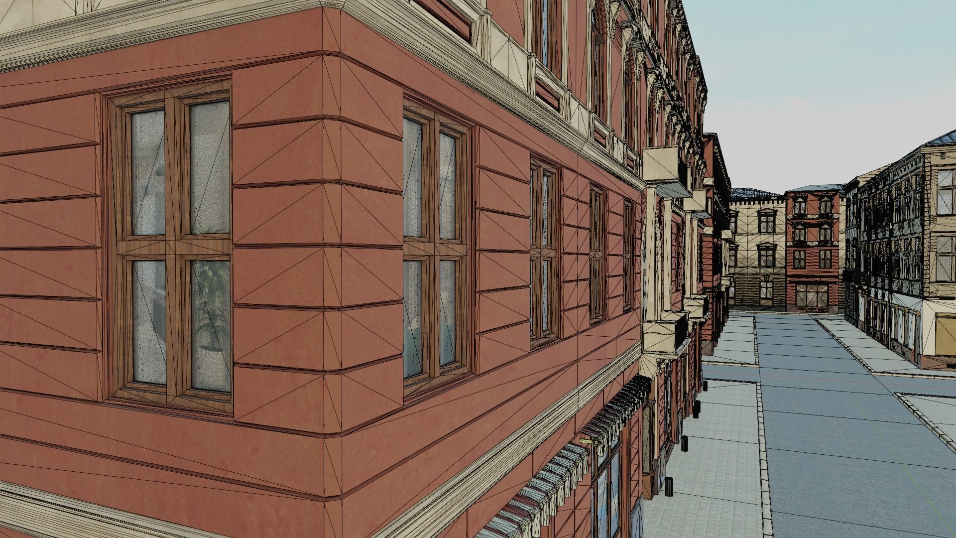 Building modular european old id 3 Low-poly 3D model_25