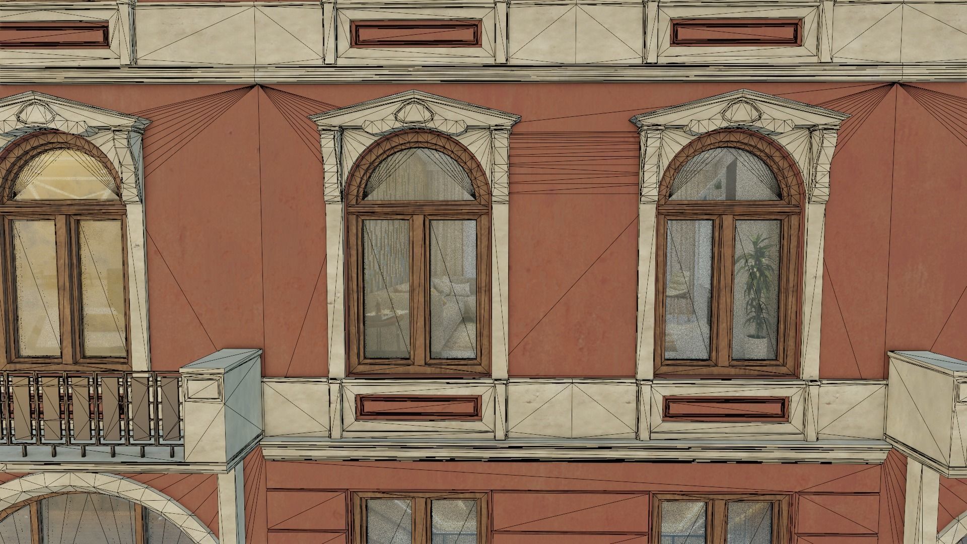 Building modular european old id 3 Low-poly 3D model_17