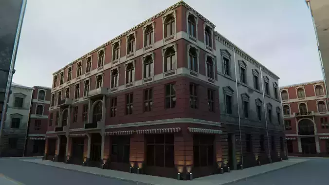 Building modular european old id 3 Low-poly 3D model Building modular european old id 3 Low-poly 3D model