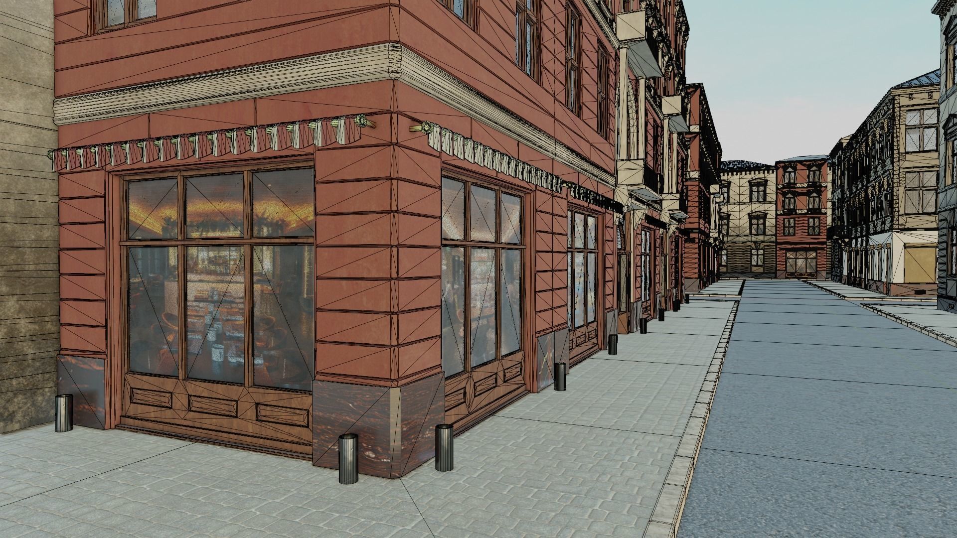 Building modular european old id 3 Low-poly 3D model_27