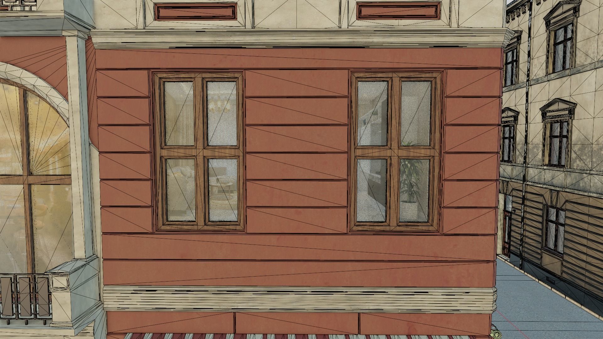 Building modular european old id 3 Low-poly 3D model_9