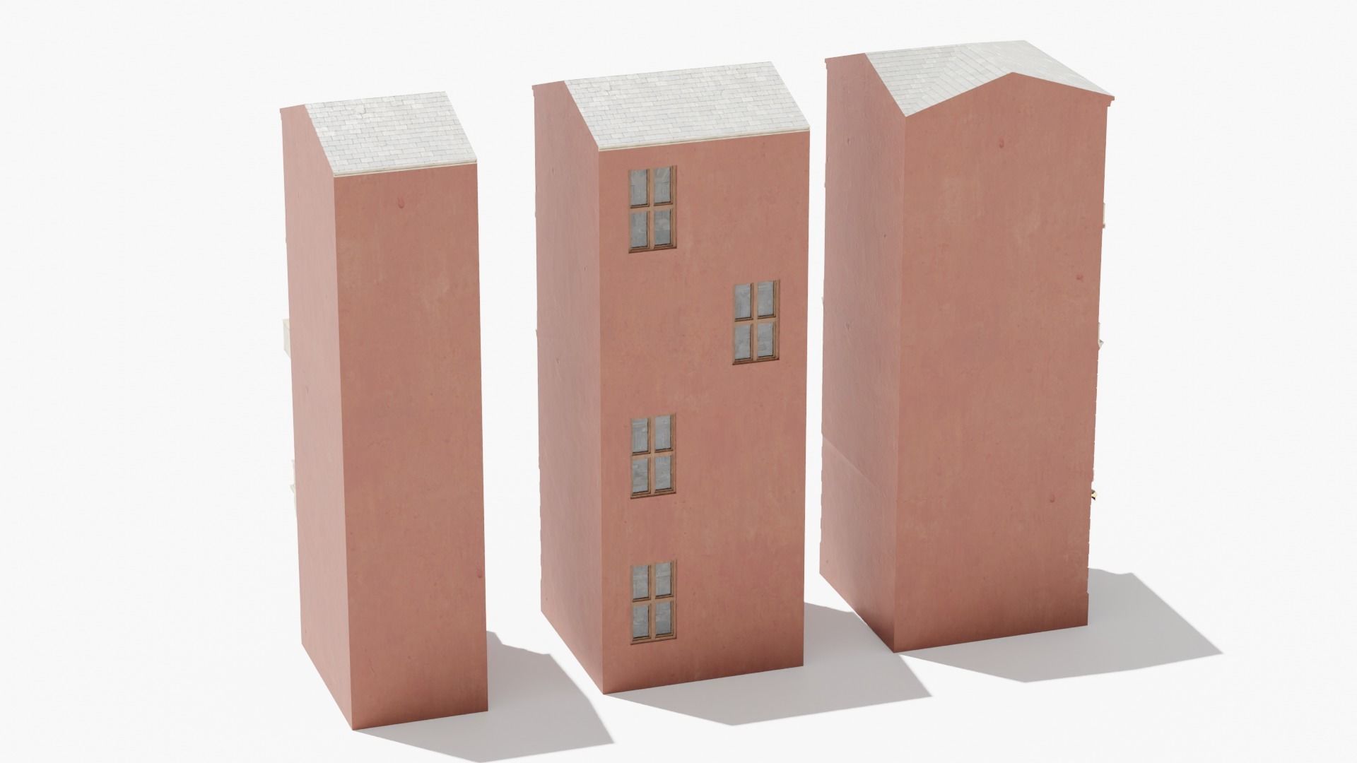 Building modular european old id 3 Low-poly 3D model_2