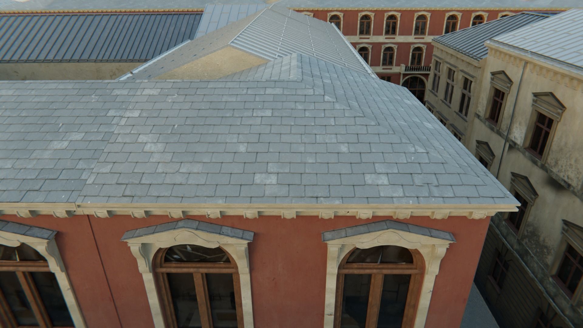 Building modular european old id 3 Low-poly 3D model_6