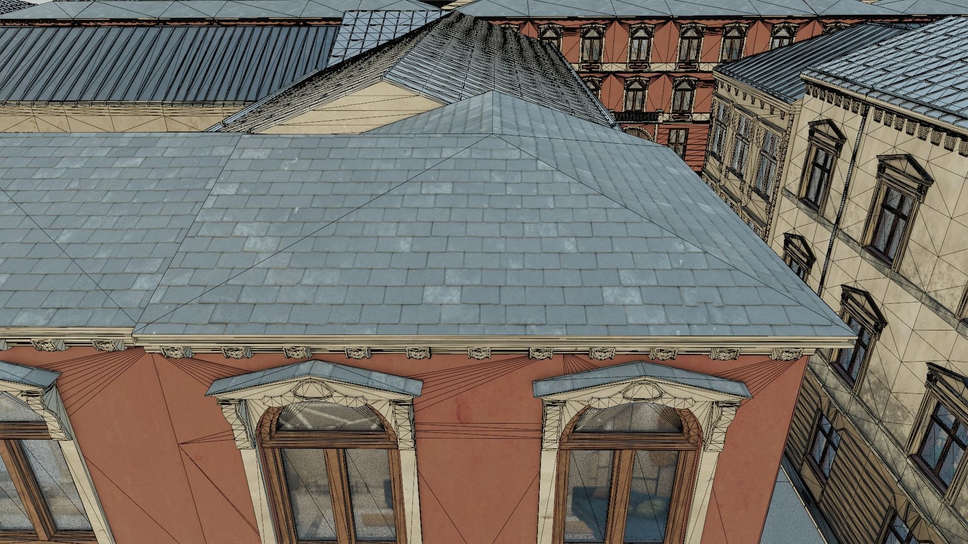 Building modular european old id 3 Low-poly 3D model_7