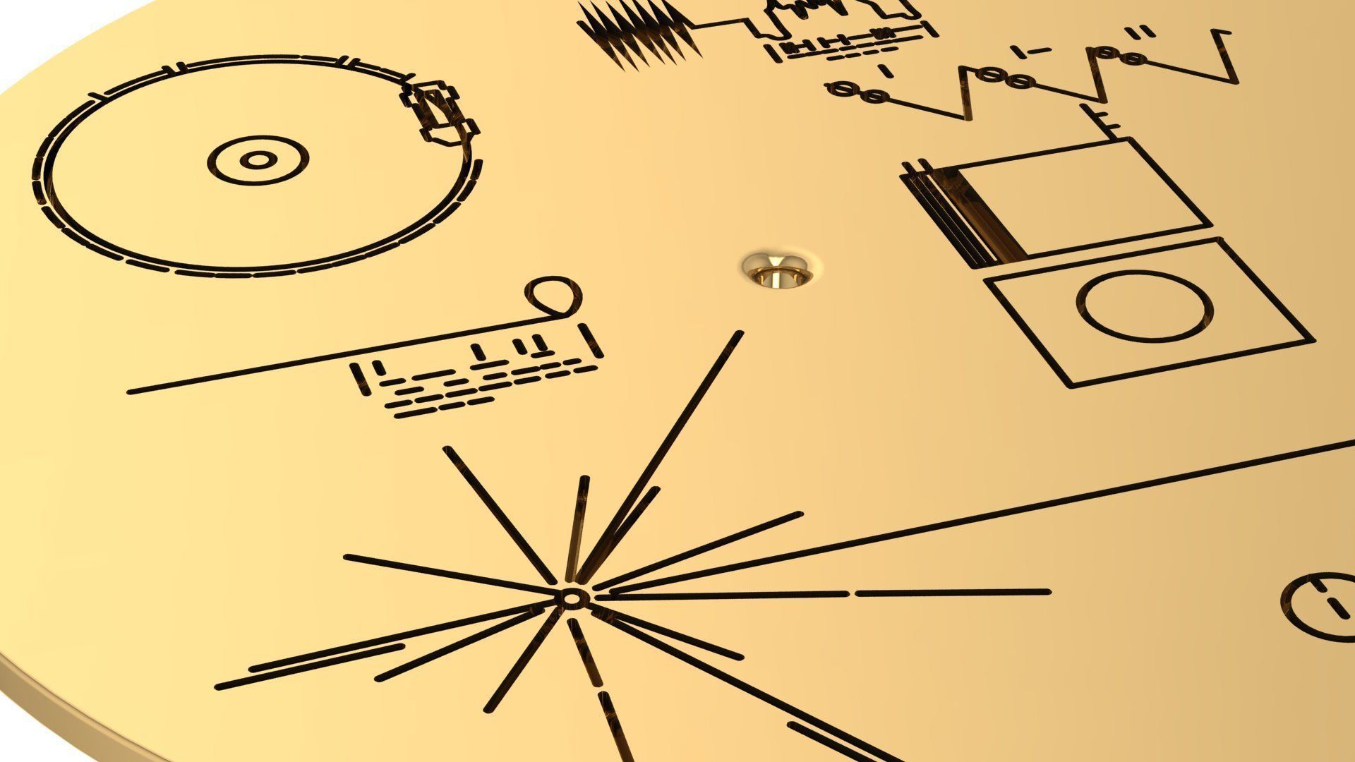 Voyager Golden Record Pendant 3D print model_3