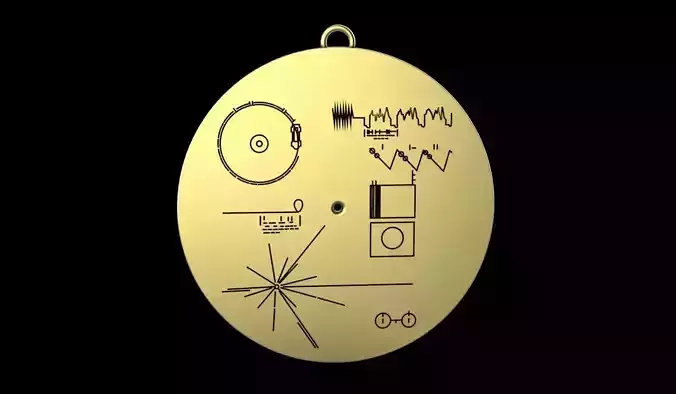 Voyager Golden Record Pendant 3D print model