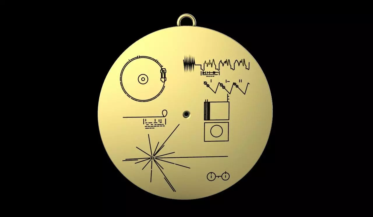 Voyager Golden Record Pendant 3D print model_0