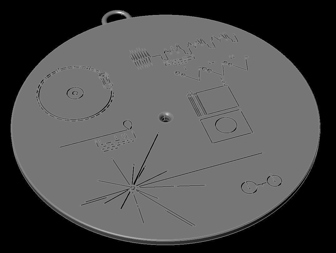 Voyager Golden Record Pendant 3D print model_5