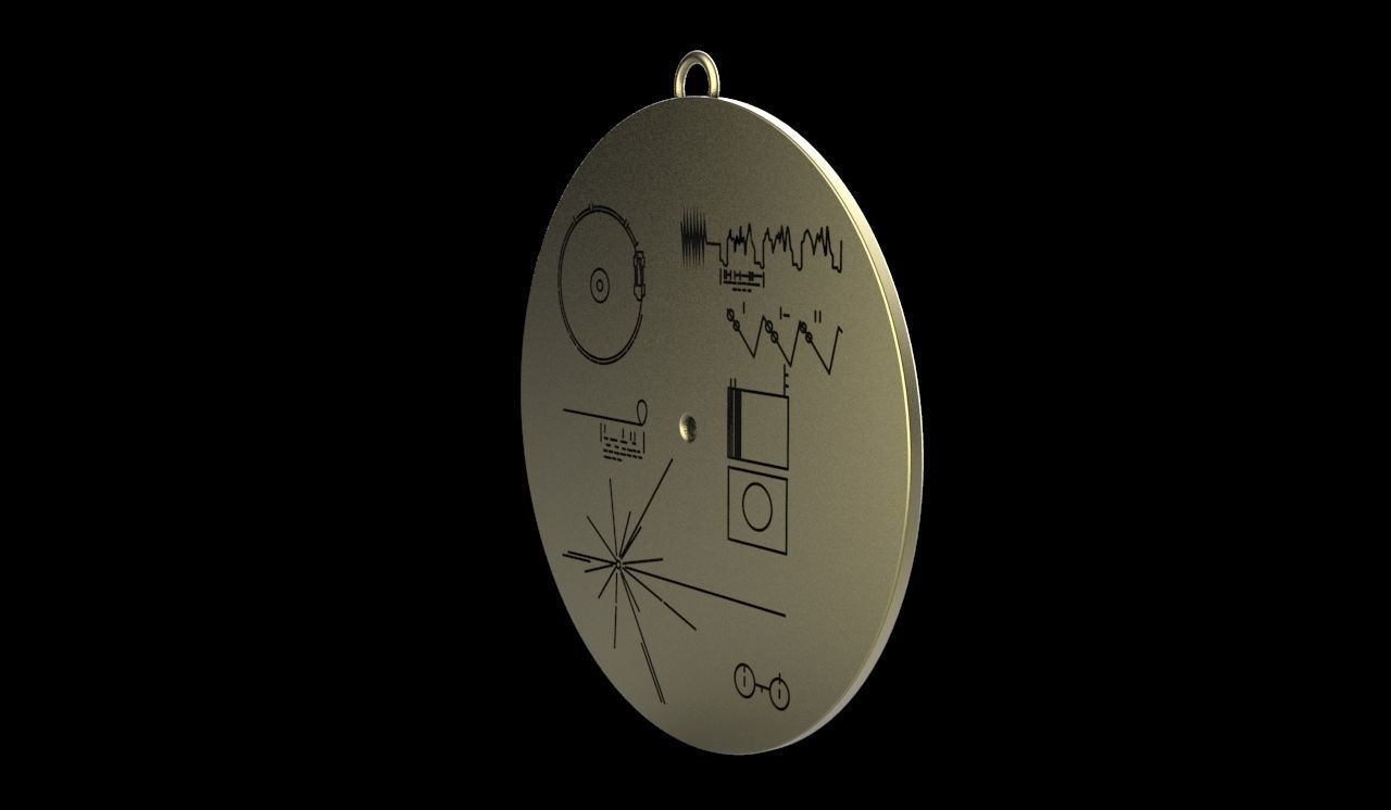 Voyager Golden Record Pendant 3D print model_9