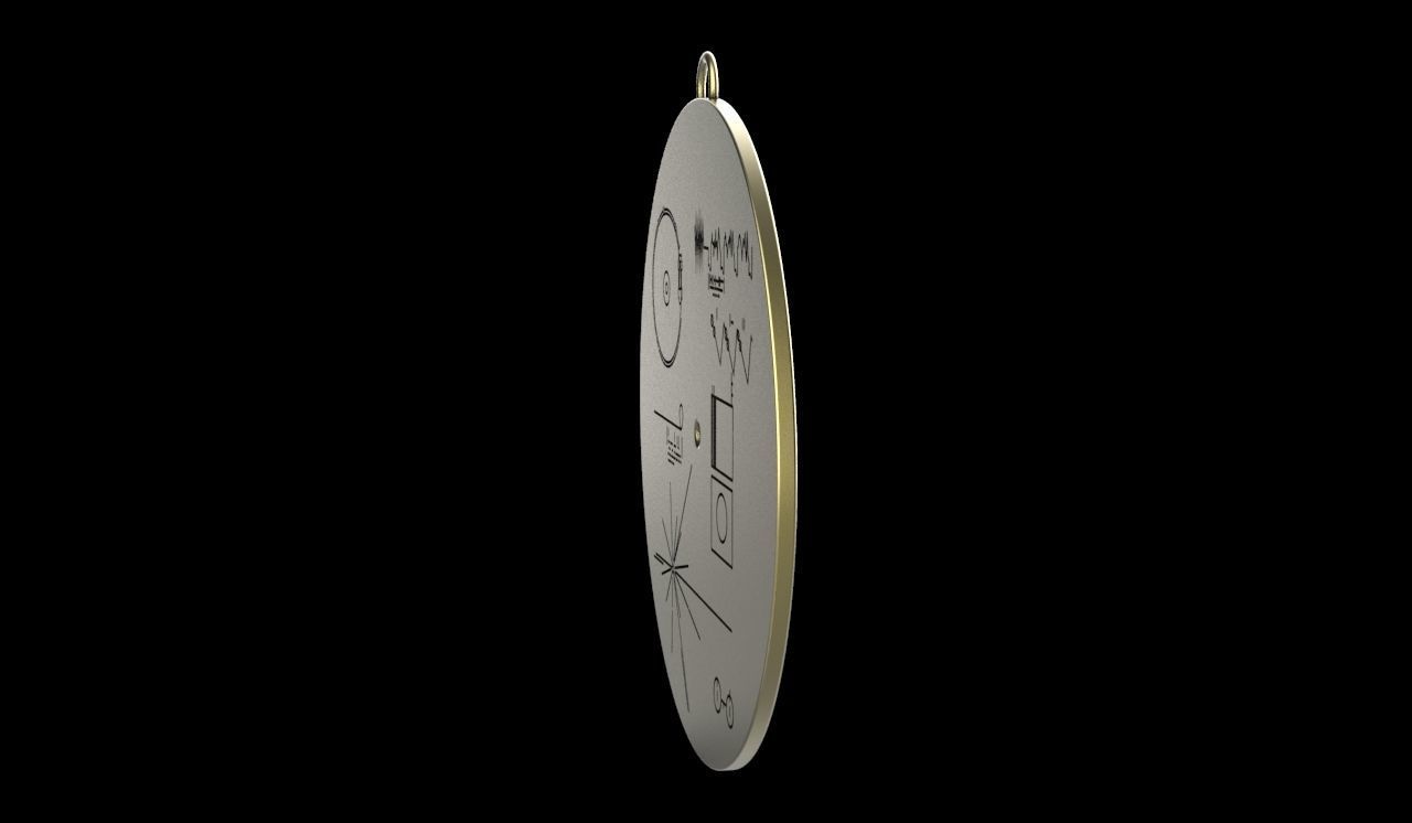 Voyager Golden Record Pendant 3D print model_10