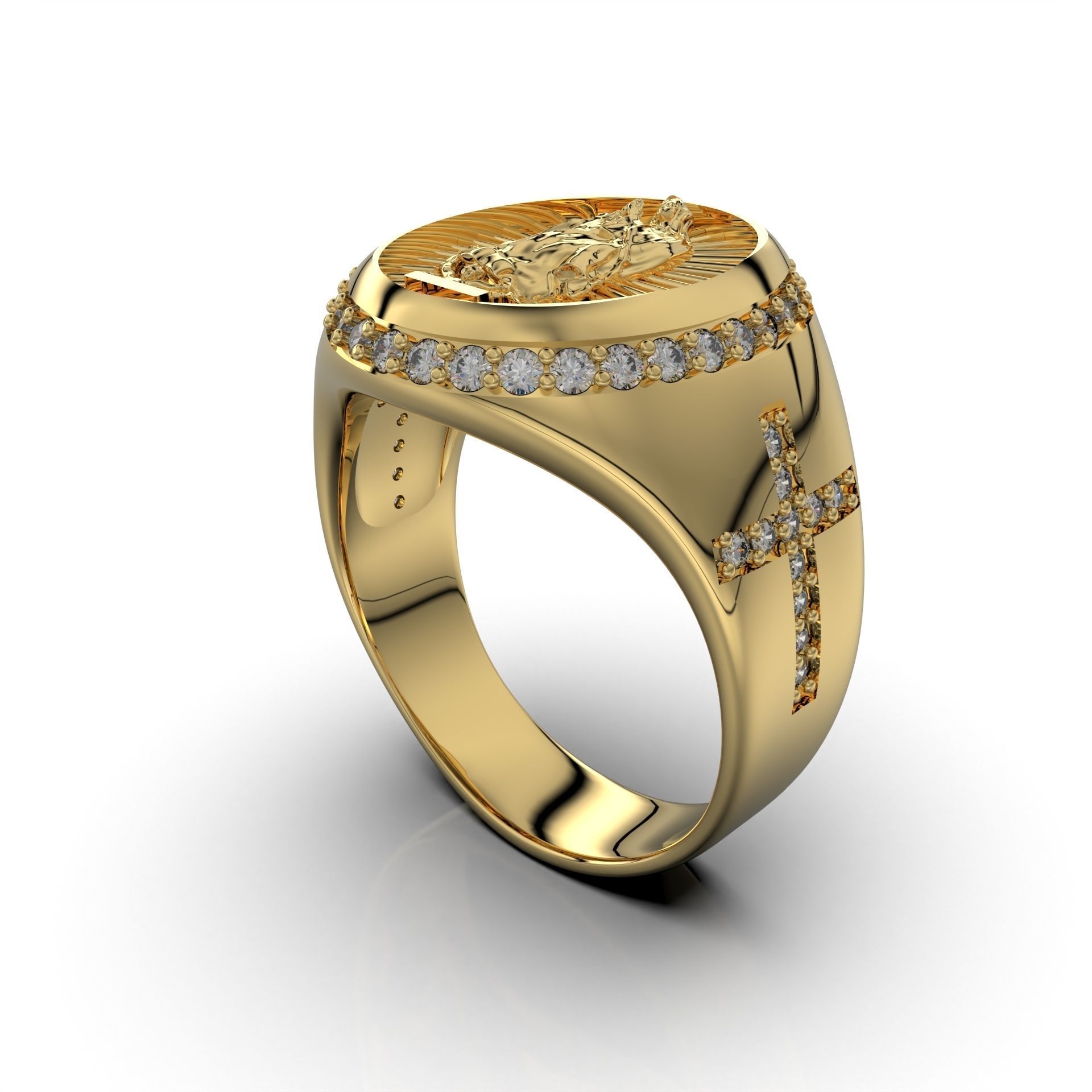Virgin of Guadalupe ring 3D print model_6