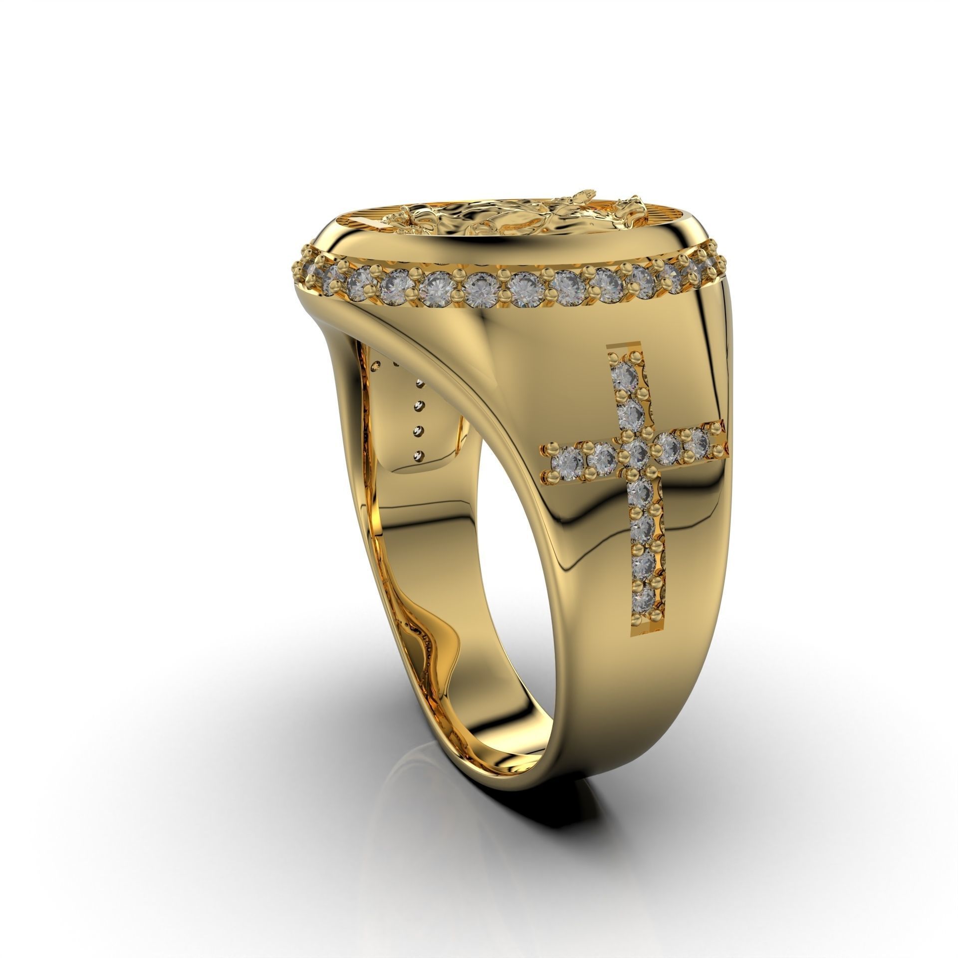 Virgin of Guadalupe ring 3D print model_3