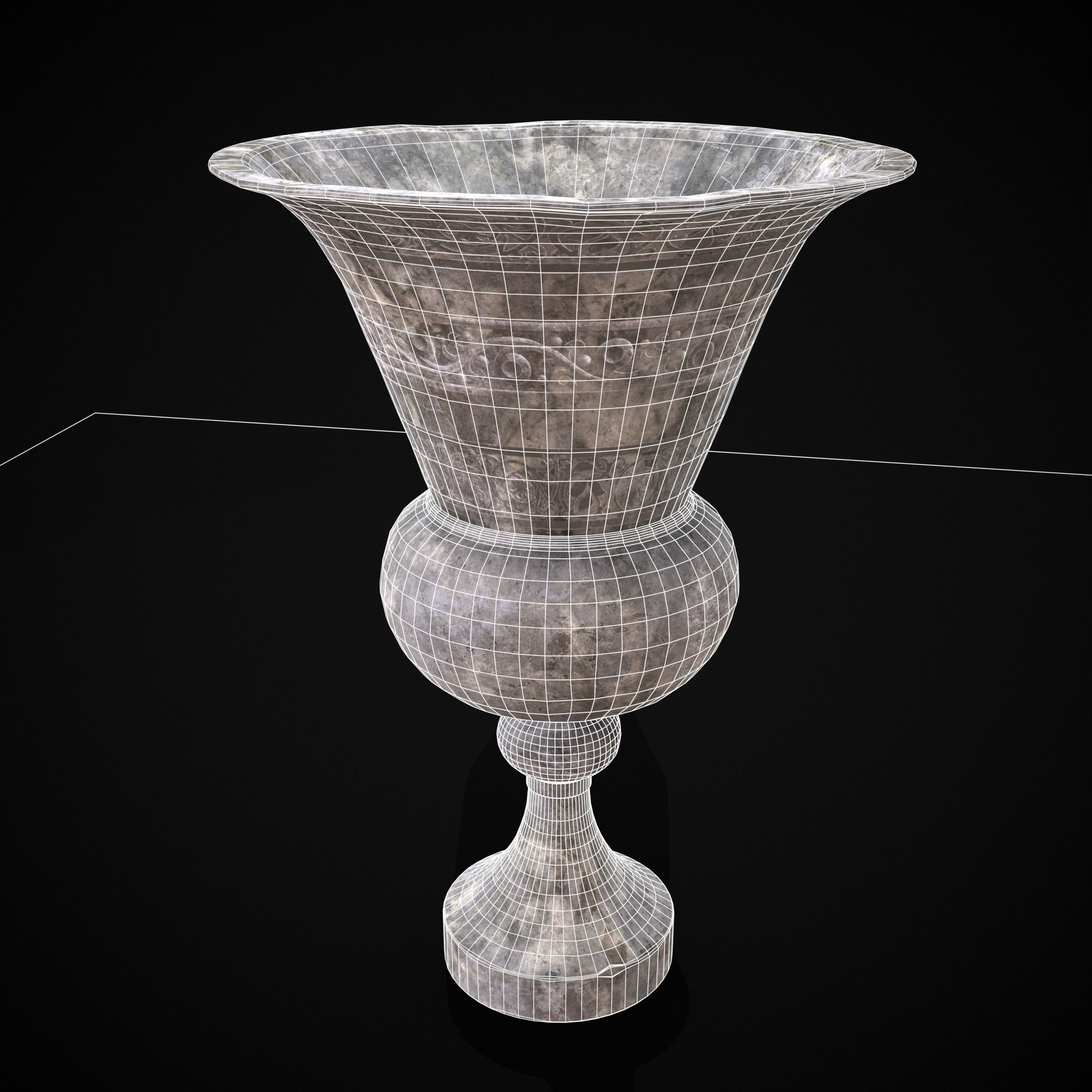 Small Garden Planter Low-poly 3D model_2