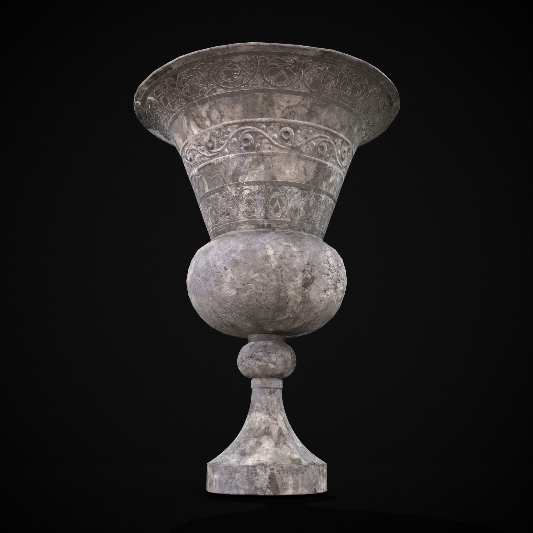 Small Garden Planter Low-poly 3D model_7