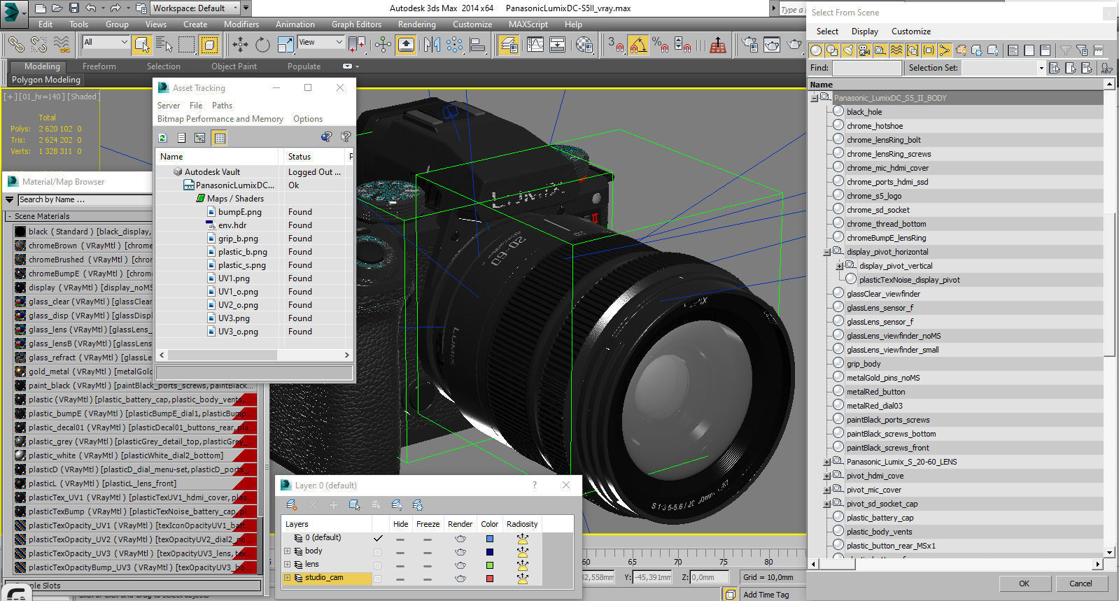 Panasonic Lumix DC-S5 II with lens 3D model_32