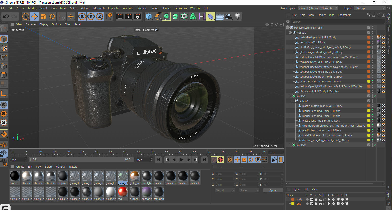 Panasonic Lumix DC-S5 II with lens 3D model_33