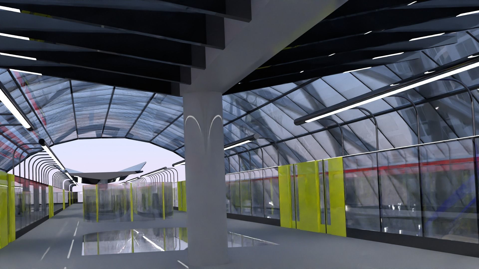 Future city with maglev 2023 3D model_17