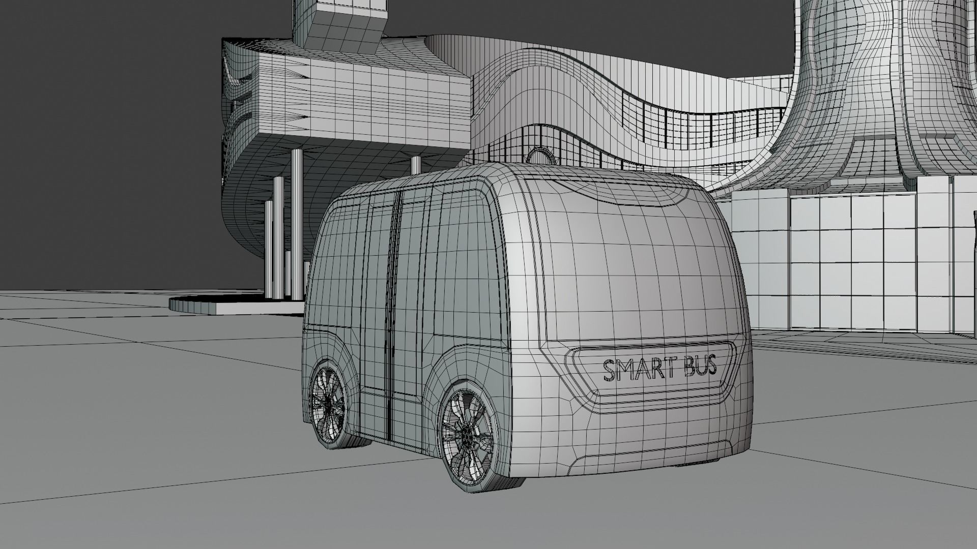 Future city with maglev 2023 3D model_7