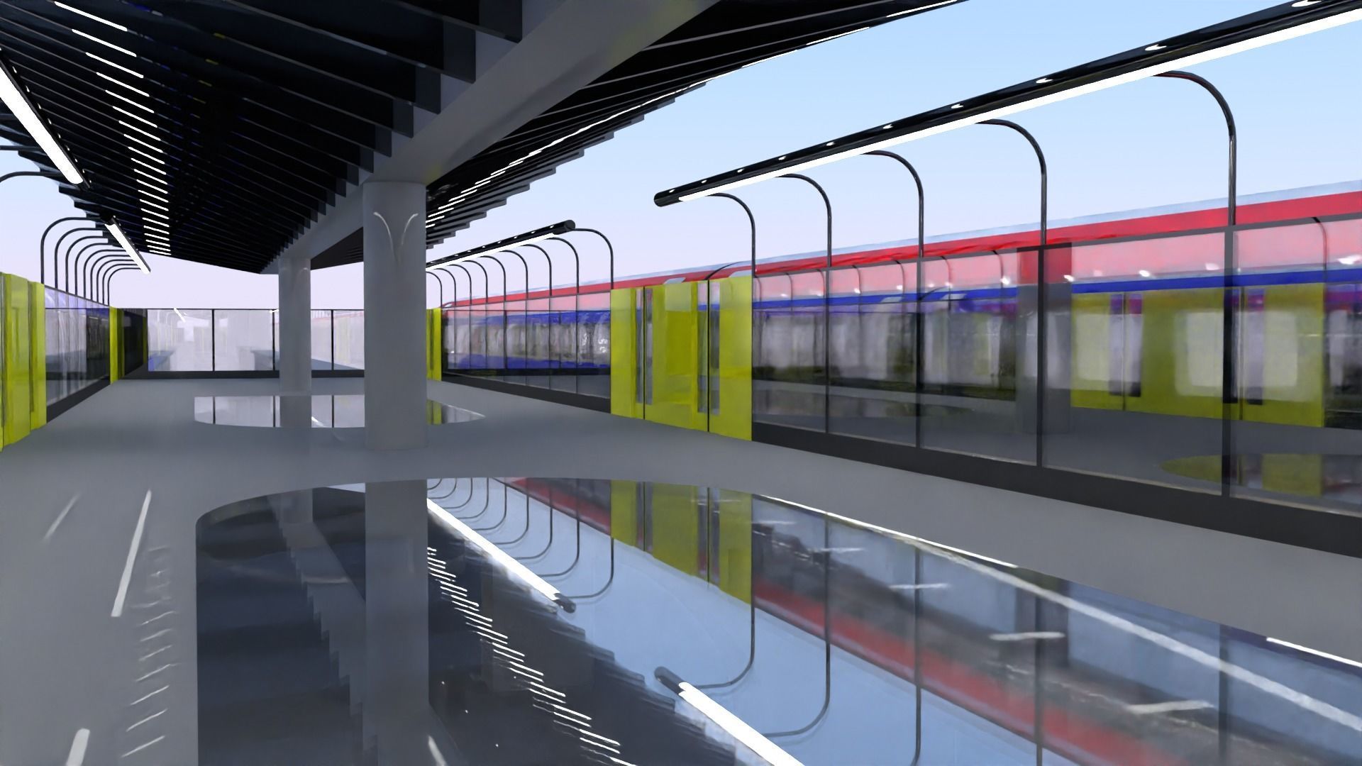 Future city with maglev 2023 3D model_21