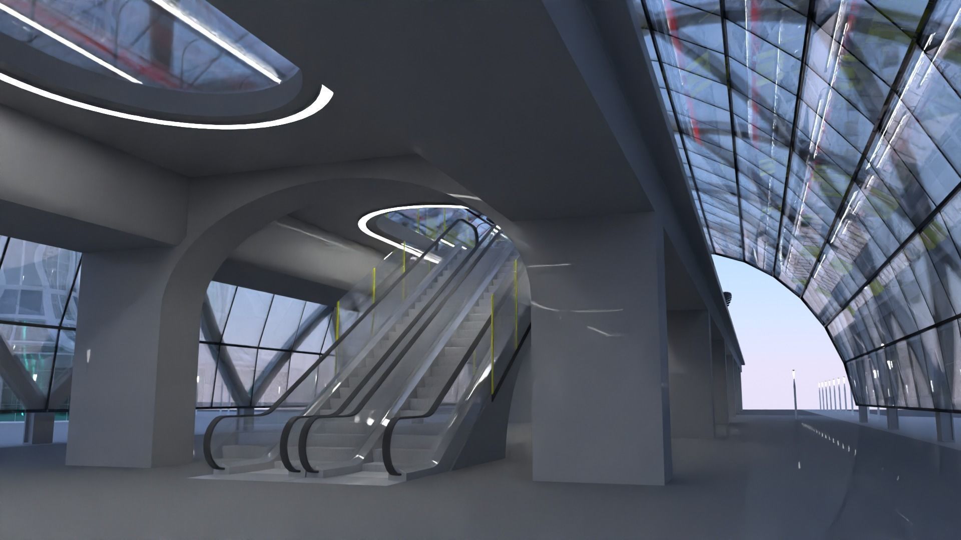 Future city with maglev 2023 3D model_24