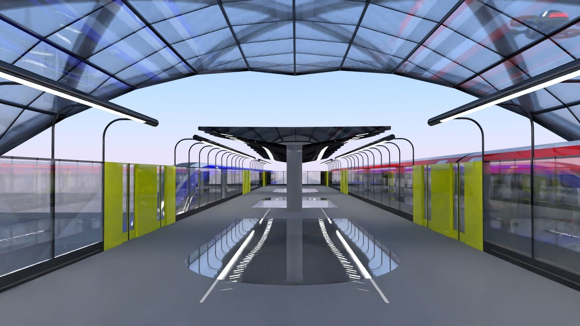 Future city with maglev 2023 3D model_25