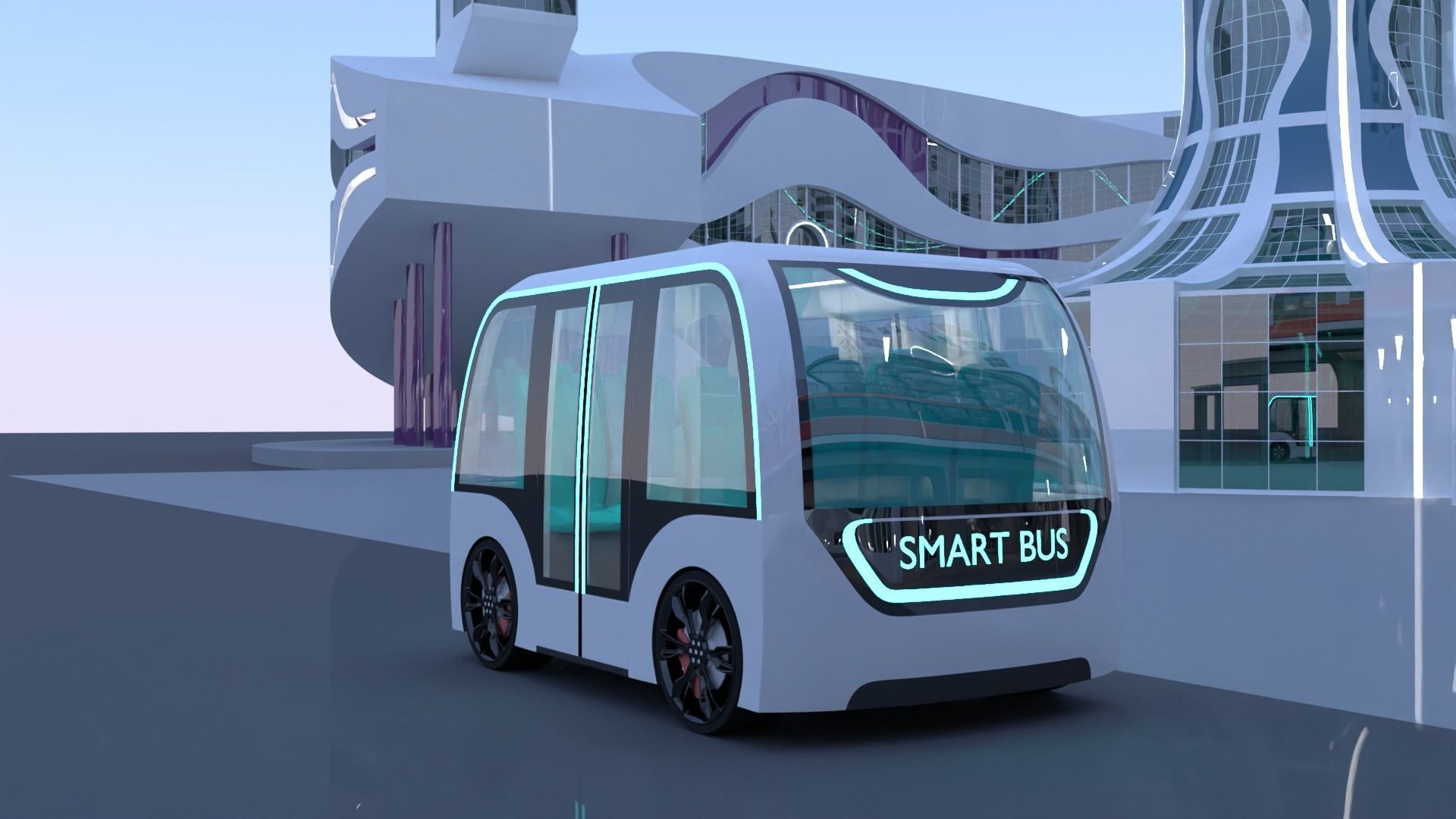 Future city with maglev 2023 3D model_6