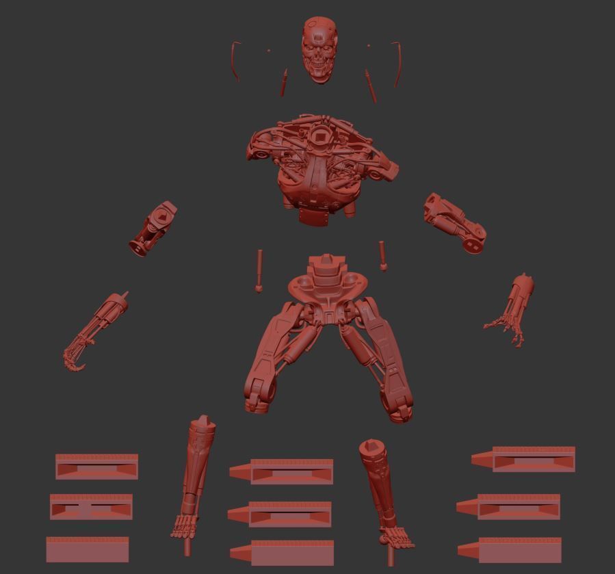 Terminator T-800 Endoskeleton T1 V4 High Detal 3D print model_4