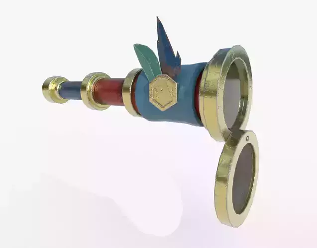 Cartoon Stylized Telescope 3D Model