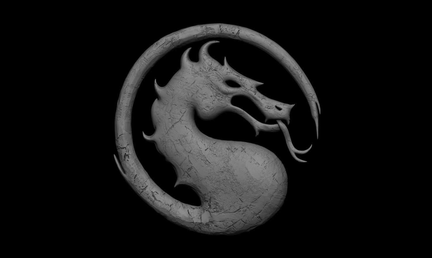 3D PRINTABLE MORTAL KOMBAT MK1 2023 DRAGON LOGO 3D print model_4