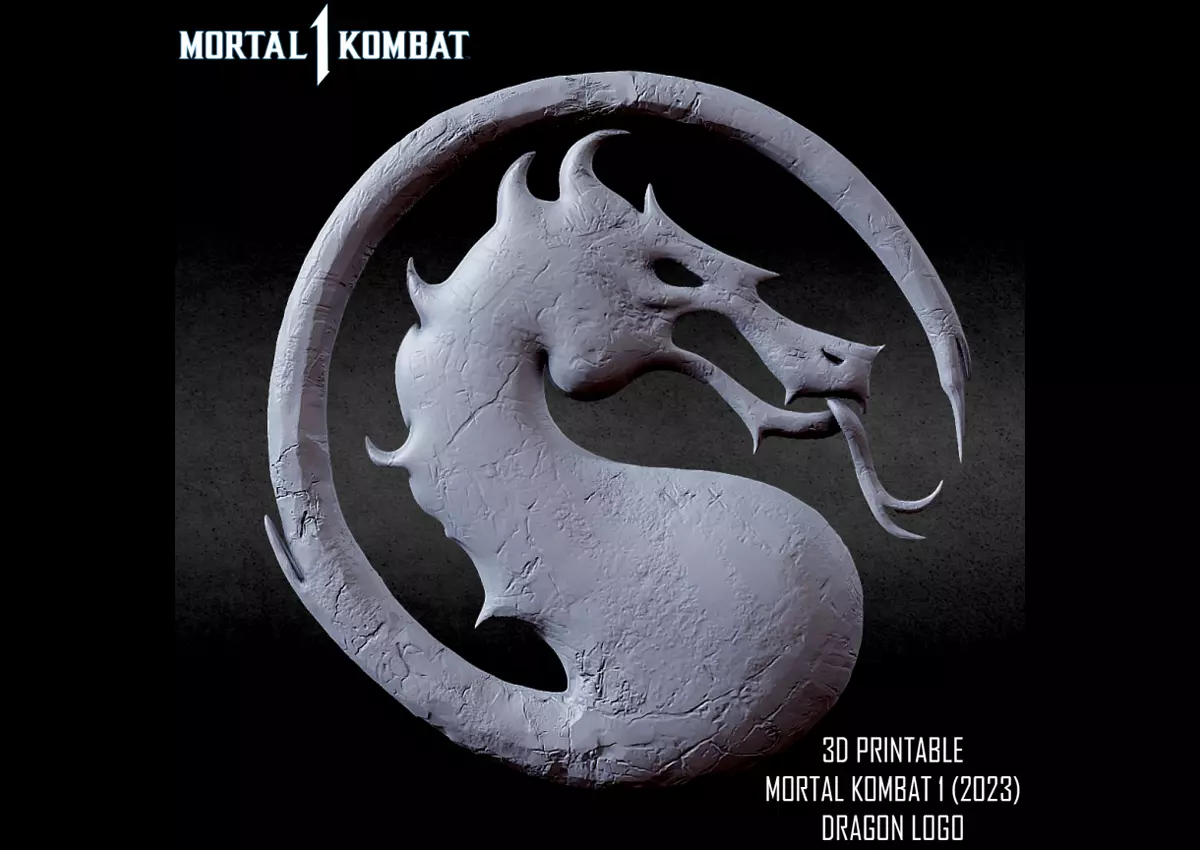 3D PRINTABLE MORTAL KOMBAT MK1 2023 DRAGON LOGO 3D print model_0