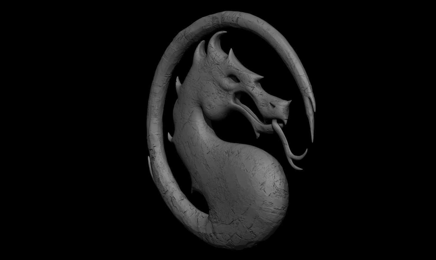 3D PRINTABLE MORTAL KOMBAT MK1 2023 DRAGON LOGO 3D print model_6
