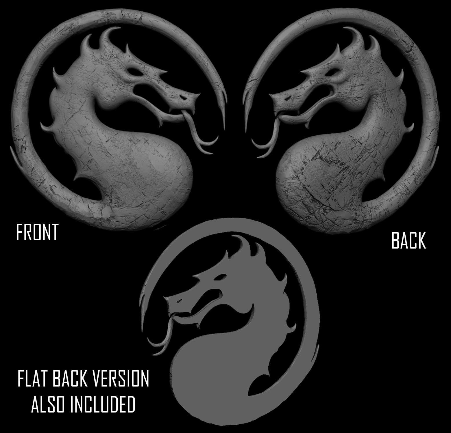 3D PRINTABLE MORTAL KOMBAT MK1 2023 DRAGON LOGO 3D print model_3