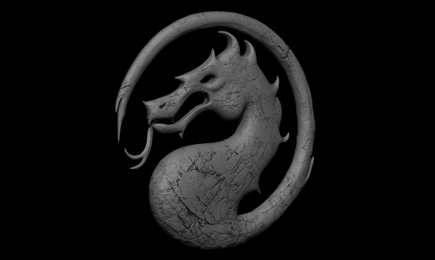3D PRINTABLE MORTAL KOMBAT MK1 2023 DRAGON LOGO 3D print model_7