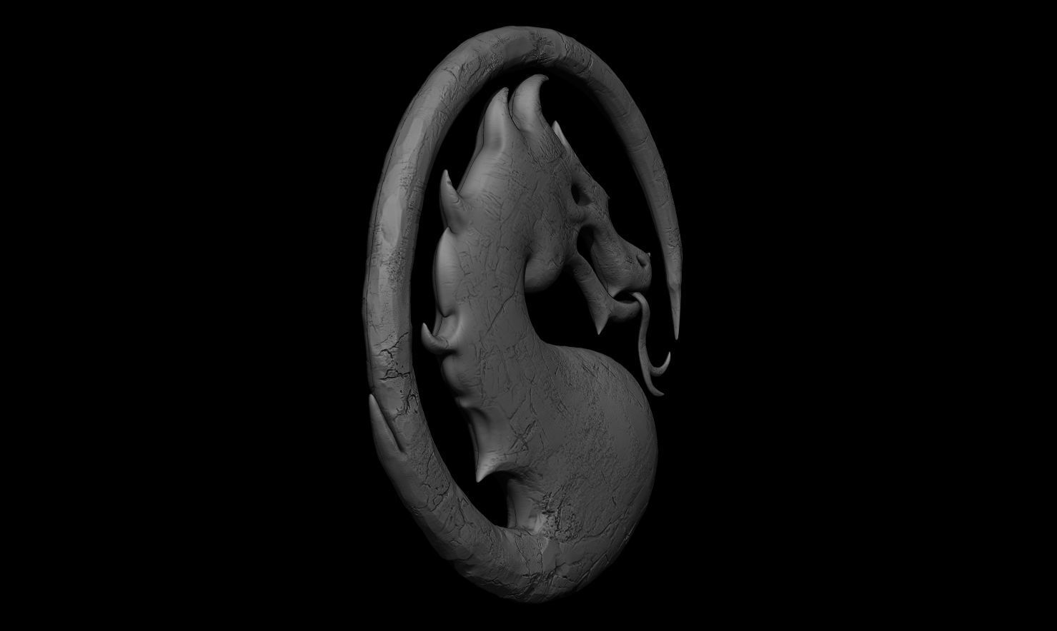3D PRINTABLE MORTAL KOMBAT MK1 2023 DRAGON LOGO 3D print model_5